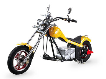 Yellow Coolest Harley Electric Motorcycles 60Km / H With 48V 500W Motor